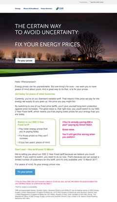 SSE ‘High Risk Churn’ email