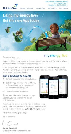 British Gas 'My Energy' email